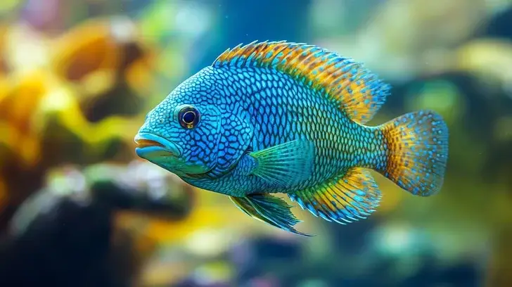 Colorful tropical fish in an aquarium
